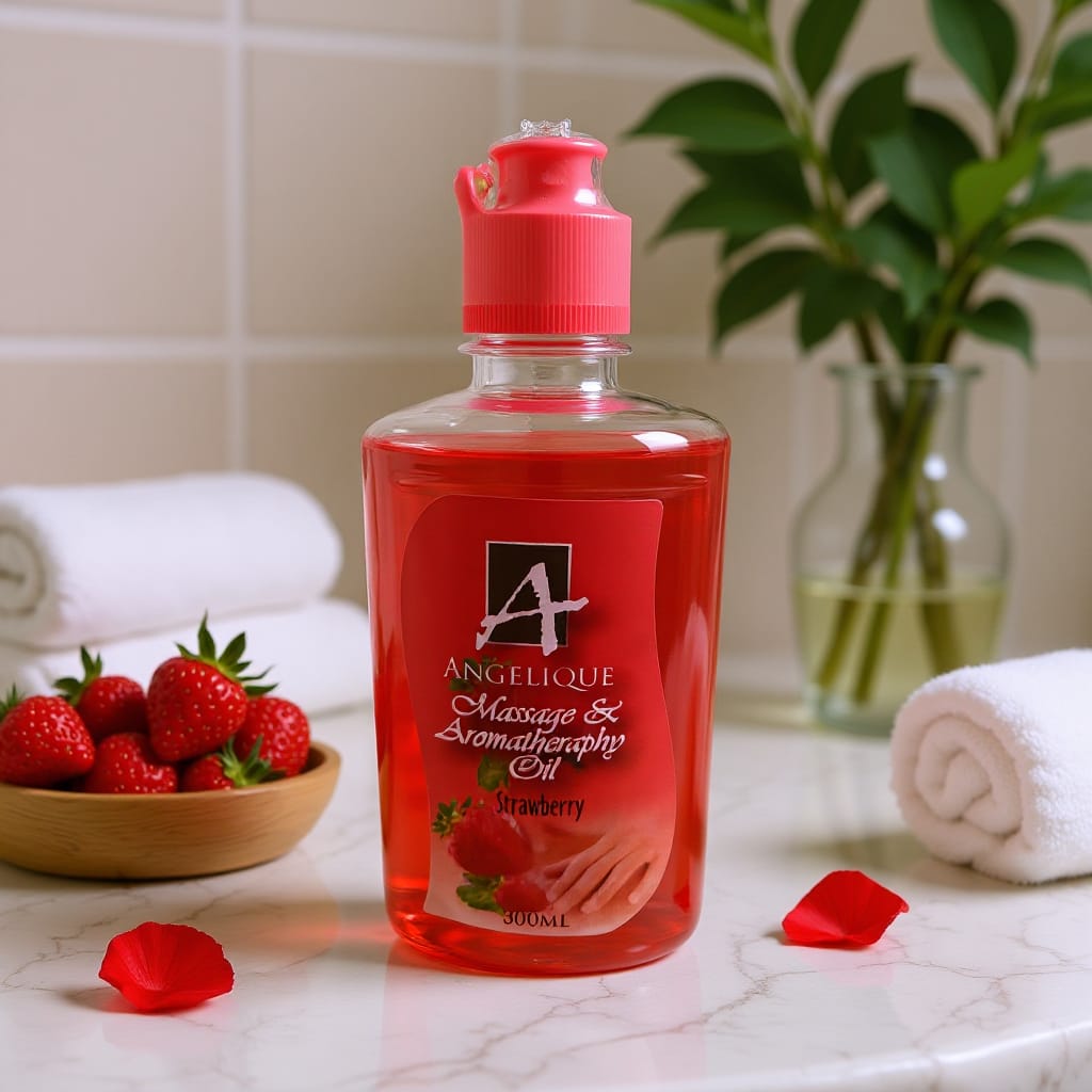 NGELIQUE MASSAGE OIL STRAWBERRY  500ML